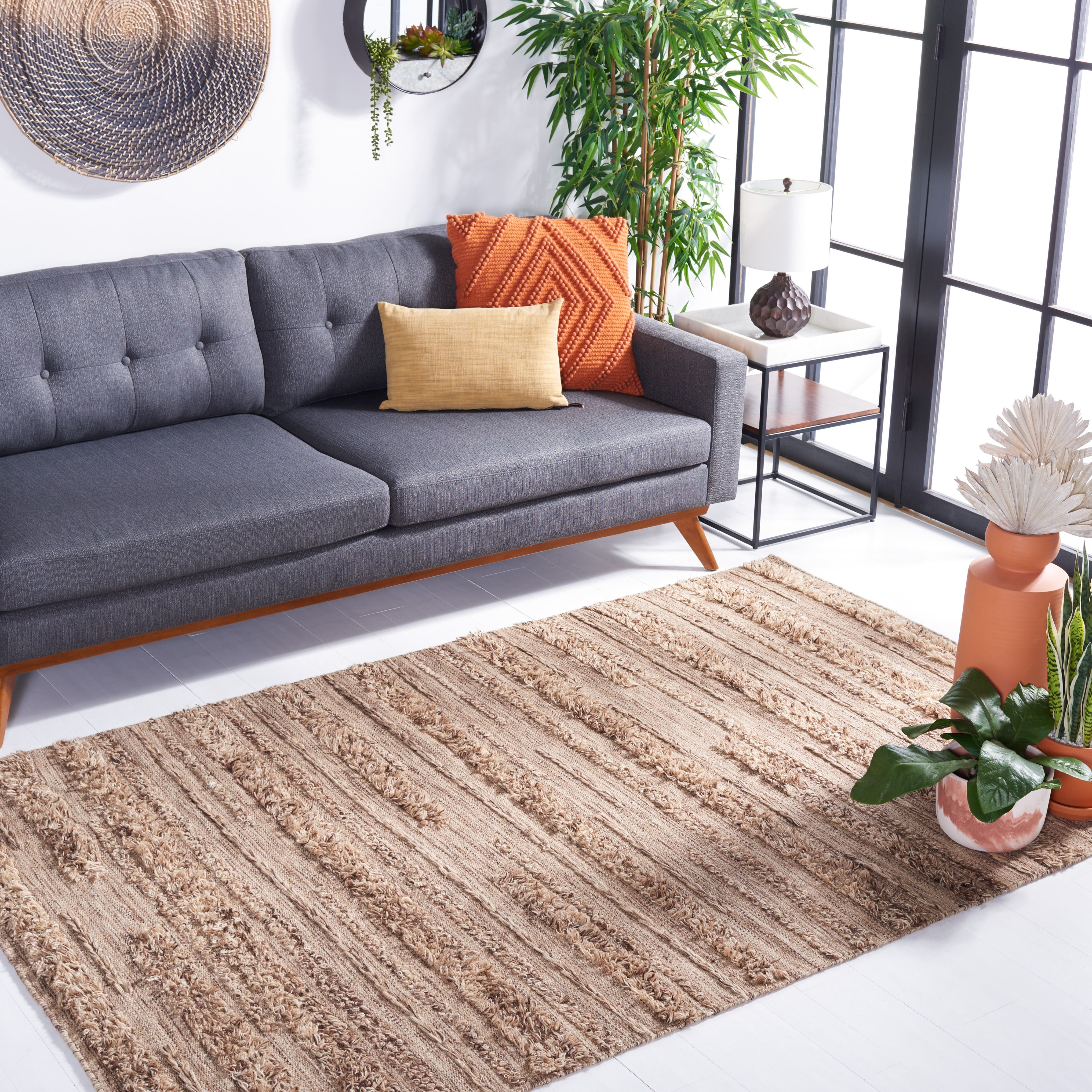 SAFAVIEH Vermont Zavanna Striped Area Rug, Brown/Beige, 4' x 6'