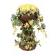 thumbnail image 1 of Centros de mesa con flores artificiales en maceta y jarrón de ratán para decoración de fiestas. amarillo, 1 of 3