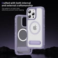 thumbnail image 5 of for iPhone 16 Pro Case,[Built-in Invisible Kickstand],Compatible with MagSafe,Military-Grade Drop Protection Double Layer Shockproof Slim Translucent Matte Phone Case,Lightpurple+Clear, 5 of 7