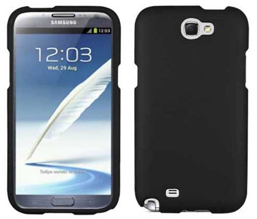 BLACK RUBBERIZED PROTEX HARD SHELL PROTECTOR CASE COVER FOR SAMSUNG GALAXY NOTE 2 II (L900, i605, SGH-i317, T889, R950, N7100)
