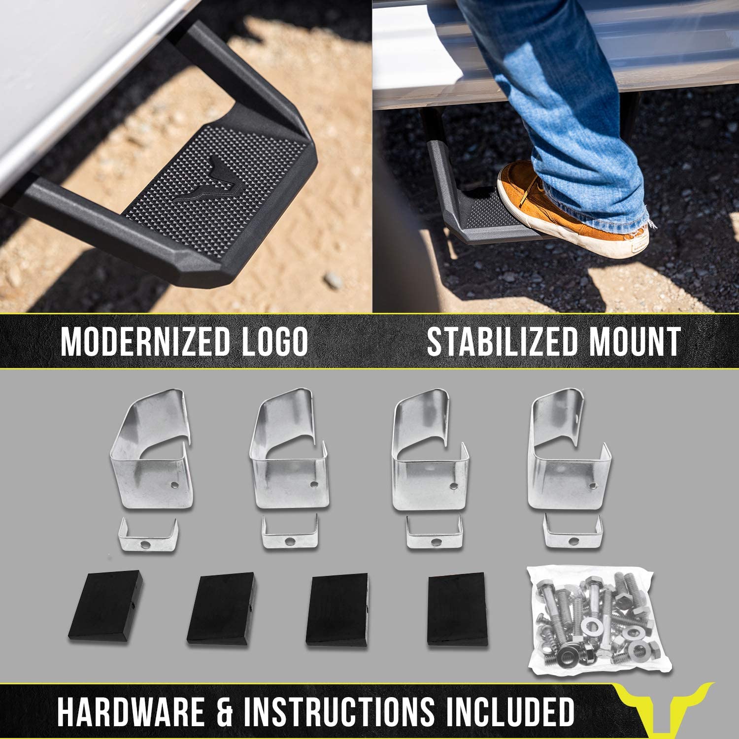 Bully 5002 Series Aluminium Truck Side Steps Set of 2 - Black