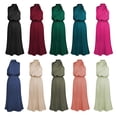 thumbnail image 2 of Vestido de satén para mujer con cuello elegante Vestido elegante para mujer Vestido de noche ligero, 2 of 6