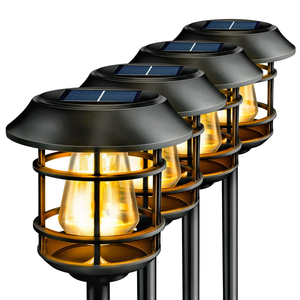Solar Pathway Lights,4 Pcs Solar Garden Lights Outdoor Waterproof Auto