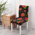 thumbnail image 3 of Sweet Strawberry Dining Chair Covers 4 Pack Charming Red Berry Design Washable Polyester Stretch Slipcovers Removable Seat Protector for Modern Dining Room, 3 of 4