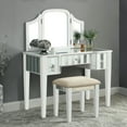 thumbnail image 5 of Furniture of America Aleana Contemporary Wood 3-Piece Vanity Set in White, 5 of 10