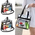 thumbnail image 6 of NUAHRHY 2pcs Transparent Cross Clear PVC Beach Tote Bag for Women Work Stadium Events Plastic Approve Handbags with Handle Large Capacity None List, 6 of 10