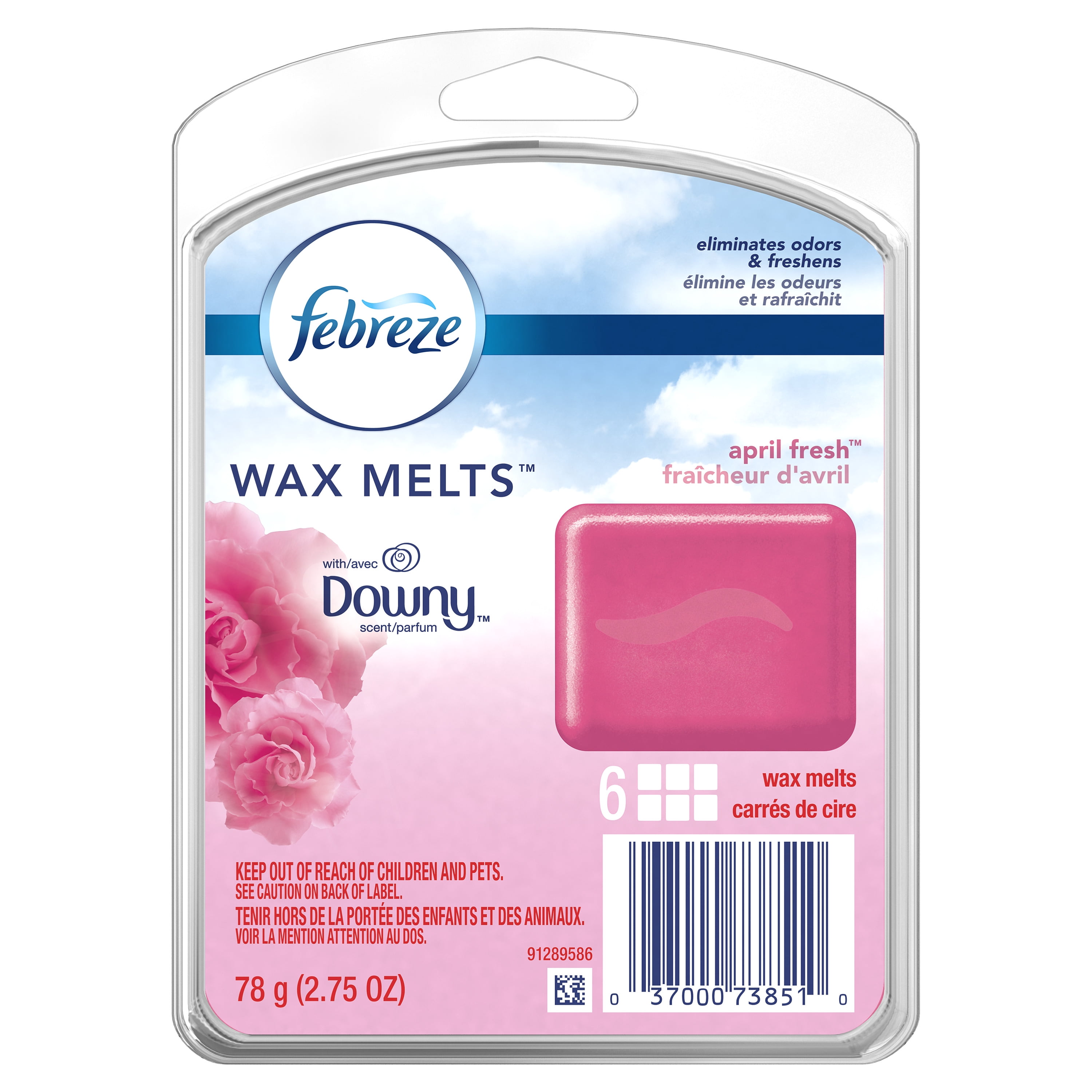 Febreze Wax Melts Air Freshener with Downy Scent, April Fresh, 6 wax