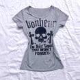 thumbnail image 2 of DHFJKG T Shirts For Women Skull Printed Short Sleeve Summer Slim Fit Stretchy Tee Gothic Clothes, 2 of 4