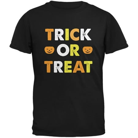 halloween trick or treat black adult t-shirt