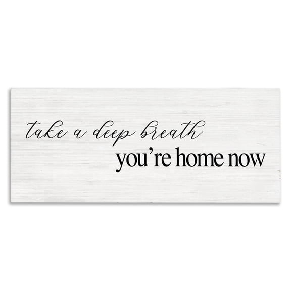 Stupell Industries Shabby Chic Deep Breath You're Home Phrase Canvas Art, 40 x 17, by Lil' Rue