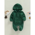 thumbnail image 2 of Baby Girl Boy Romper Long Sleeve Solid Color Hooded Neck Casual Fall Spring Long Jumpsuit, 2 of 9
