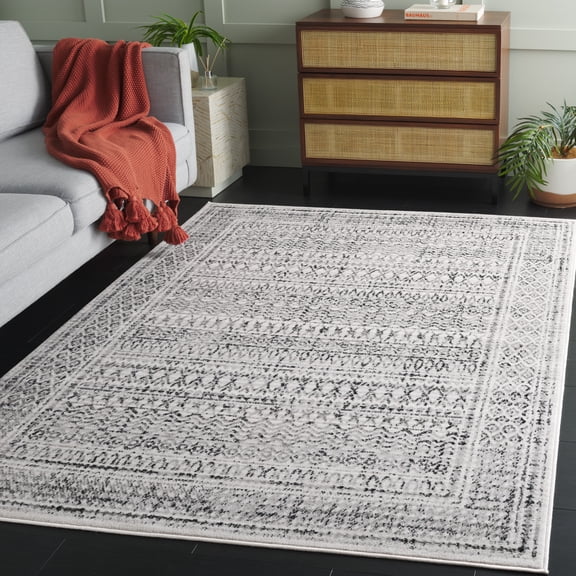 Safavieh Temple Jolyon Geometric Area Rug, Ivory/Gray Black, 5'3" x 7'6"