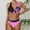 001 Pink, variant on Hvot&aat Women's Color Block Print Bikini Sets Twist Front Two Piece Backless Halter Swimsuit