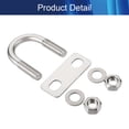 thumbnail image 4 of HUGFEGWE 2Pcs Round U Bolts, 27mm Inner Width for 1 Inch Diameter Pipe Rod, 304 Stainless Steel, M10 Thread Size, Silver Circular Bend U-Bolt with Nuts, Washers and Frame Plate CJB91-25131, 4 of 7