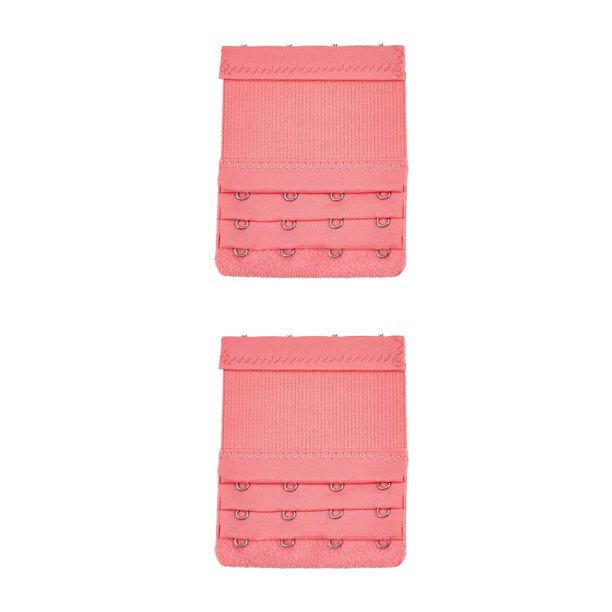 Qarigey Correa de extensión Extensores de sujetador Transpirable 3 filas 4 ganchos Accesorios ajustables Reemplazo Íntimos rojo sandía Melon rojo 2piezas