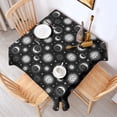 thumbnail image 2 of Black White Sun Moon Face Star Pattern Square Tablecloth,Waterproof Square Table Cover,Wipeable Spillproof Washable Table Cover for Home Kitchen Party Decor 42"X42"(107x107cm), 2 of 6