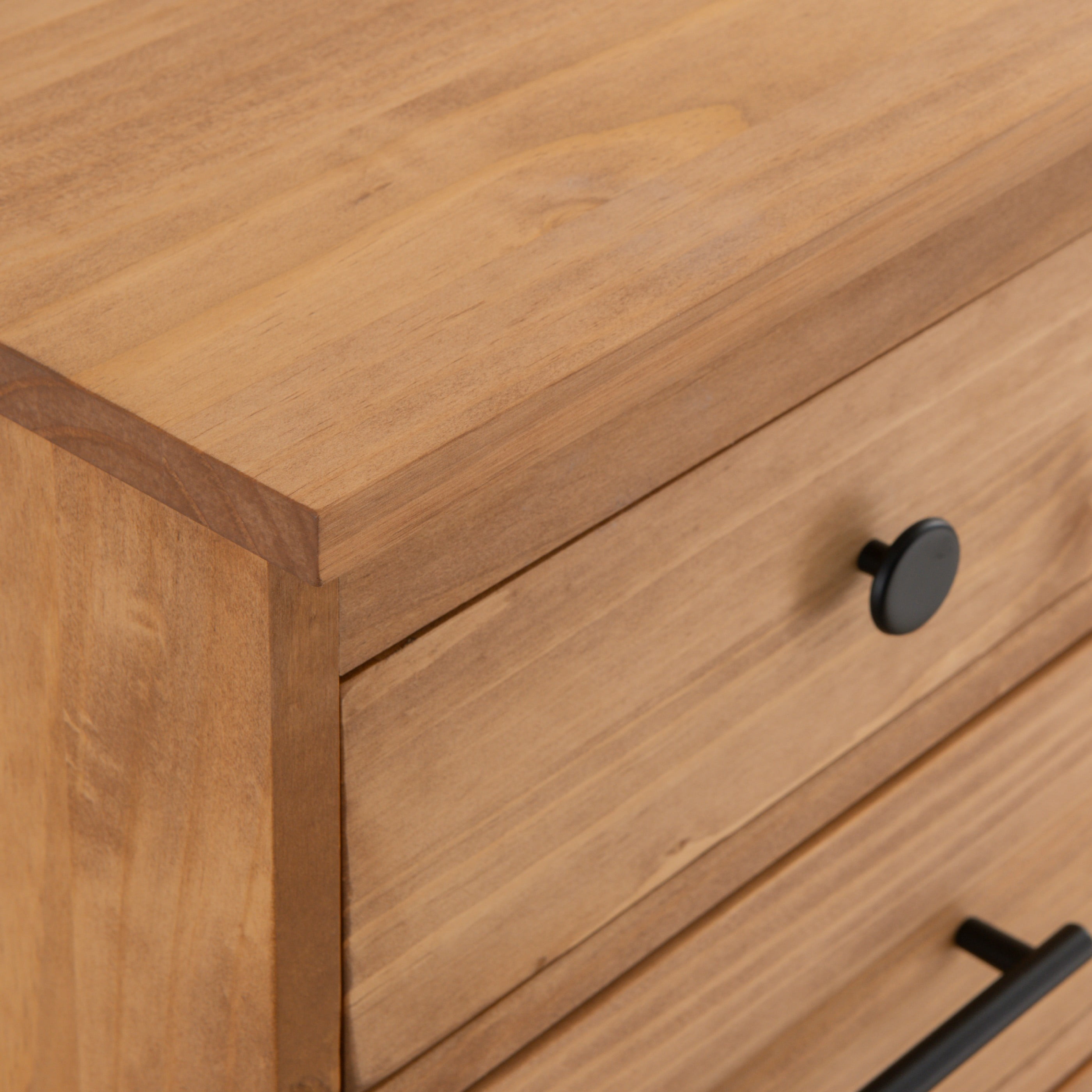 Linon Vikki 3-Drawer Bookcase Chest, Rustic Honey