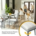 thumbnail image 4 of Costway 5pcs Dining Set Table & 4 Chairs Glass Metal Kitchen Breakfast Furniture, 4 of 8