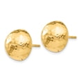 thumbnail image 2 of 14k Yellow Gold Hammered Half Ball Stud Earrings Button, 2 of 7