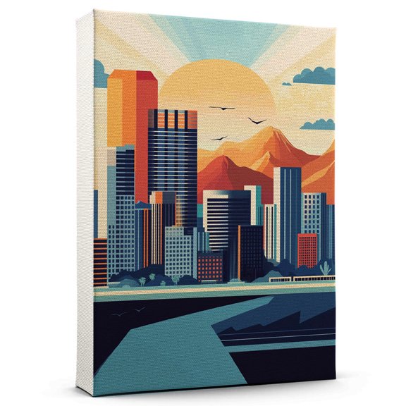 Mesa Canvass Vintage, Arizona Travel Prints Wall Art, Mesa Travel Canvas, Arizona Travel Colorful Canvas - 100AZ870