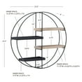 thumbnail image 4 of Linon Lester Round 4-Shelf Wall Storage, Black Iron Frame with Gray Wash Finish, 4 of 11