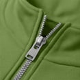 thumbnail image 2 of Full Zip Sports Men's Jacket Solid Color Stand Collar Long Sleeve T-Shirt Casual Outerwear Lightweight Loose Fit Top For Daily Activities, 2 of 2