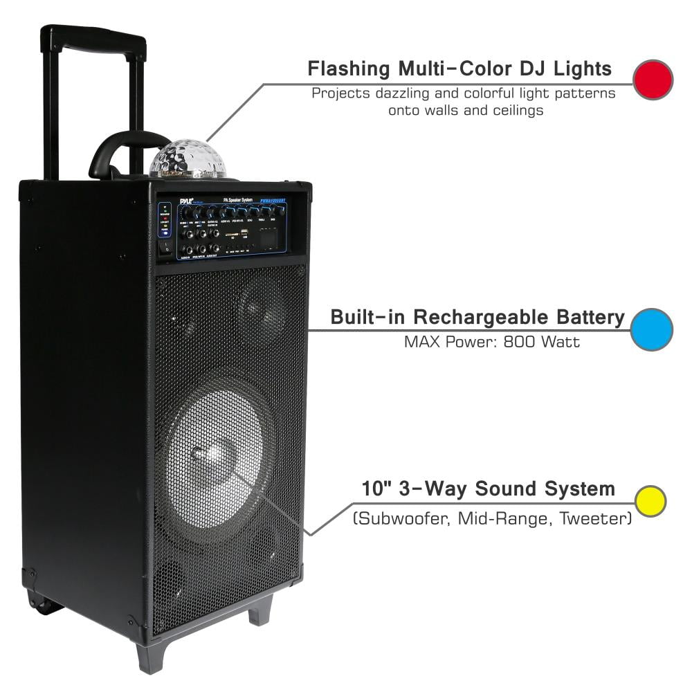 Pyle Pyle PCASRSD18BT - Reproductor de cassette inalámbrico portátil -  Interruptor de tapa, puerto AUX con indicador LED, función de marcha atrás