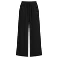 thumbnail image 4 of Njagoc3 Womens Palazzo Pants Casual Drawstring Flowy Pants Wide Leg Fall Beach Trousers with Pockets, 4 of 6