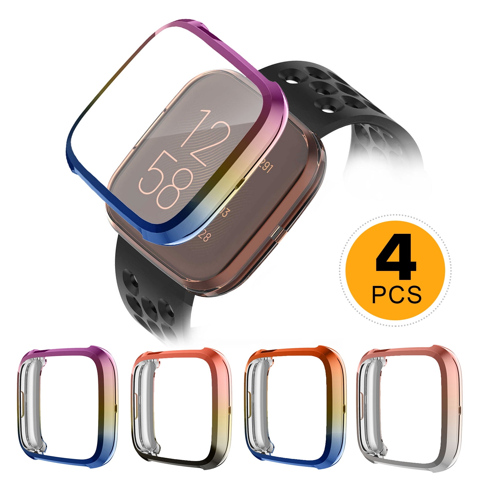 4/3/2/1 Pcs Screen Protector Compatible with Fitbit Versa 2 Case, TSV Ultra-Thin Soft TPU Plated