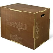Yes4All Wooden Plyo Box for HIIT, HIIT Workout - Vintage - Espresso - 30 x 24 x 20