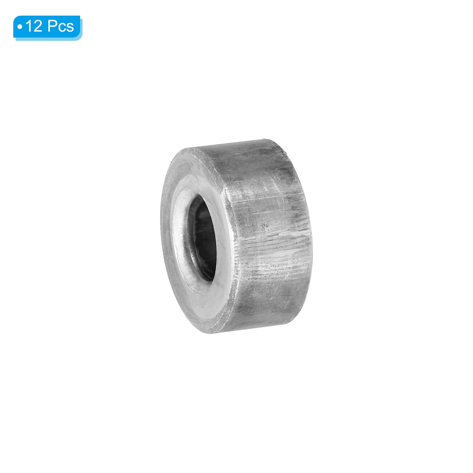 M10 Steel Spacers, 12 Pcs Metal Spacers Steel 10.3mm ID x 25mm OD x 12mm L Carbon Steel Spacer Screw Standoff Round for 2/5in or M10 Screw Bolts