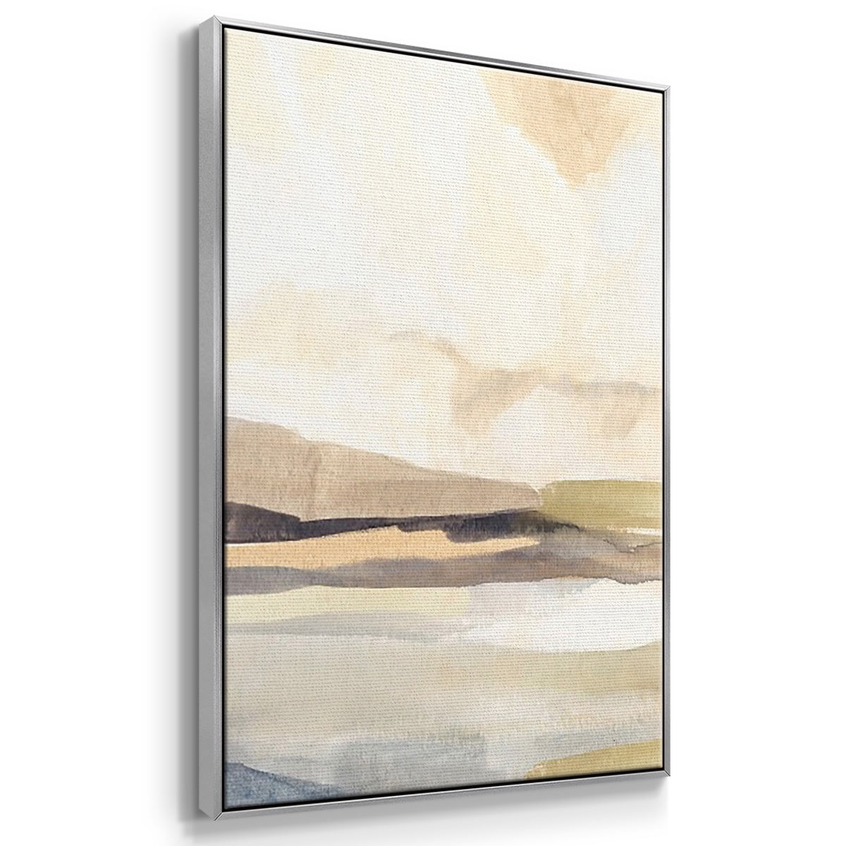 Abstract Neutral Tone Framed Wall Art – Slate Movement I – Premium Gallery Wrapped Canvas, L Floating Frame, 3 Piece Set, Ready to Hang