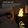 thumbnail image 3 of GUPUP Cute Rabbit Night Light for Kids, 10 Color Changing Gifts Light for Women Teen Girls Baby,Dimmable Bedside Lamp for Children Bedroom Kawaii Room Decor, 3 of 7
