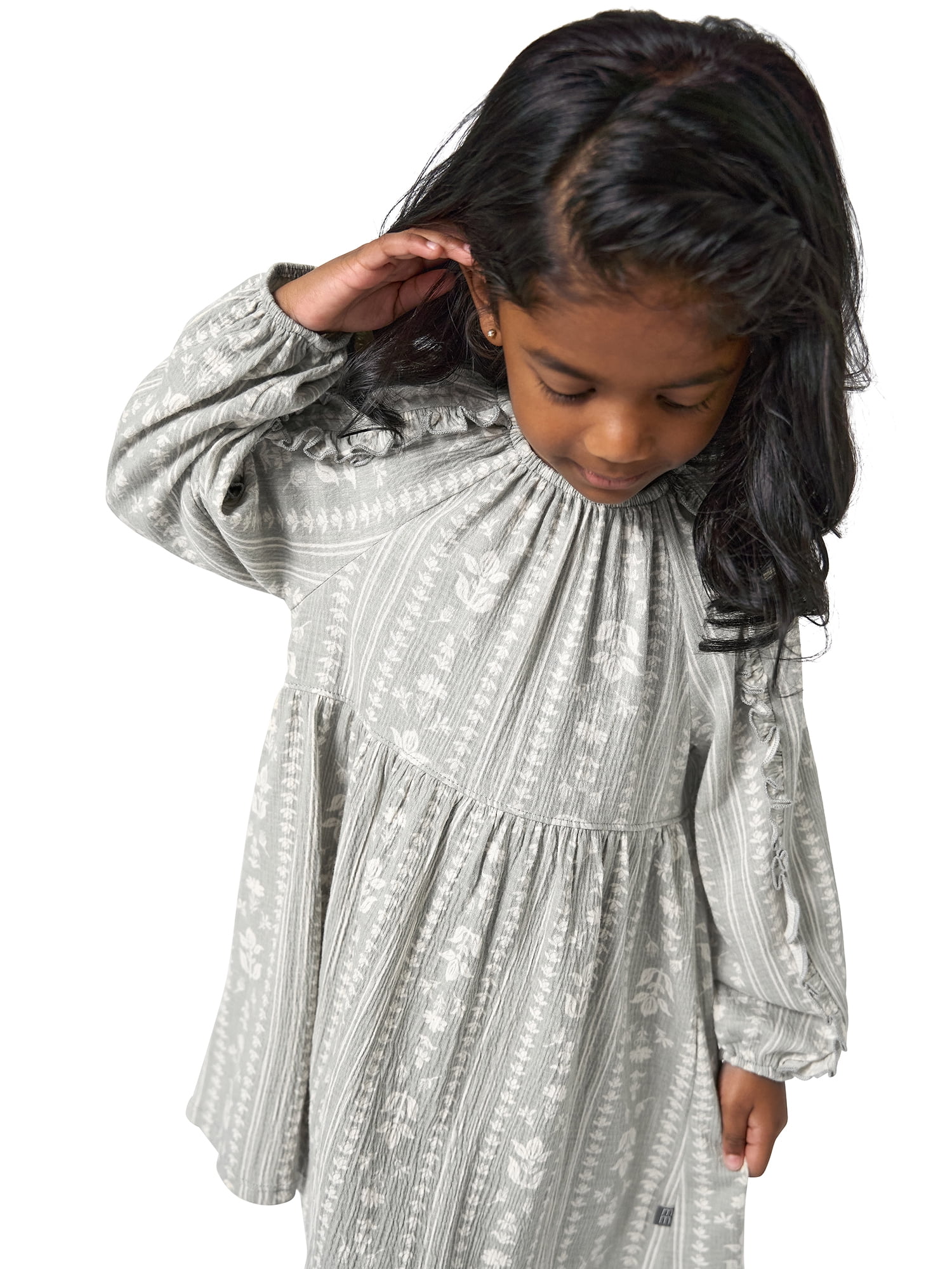 Modern Moments by Gerber Toddler Girl Dress with Ruffle, Sizes 12 Months - 5T