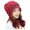 1-Red4141, variant on XIAOCHA Multi‑Pom Earflap Beanie for Women Solid Outdoor Hats Fall‑Winter Toque,Black