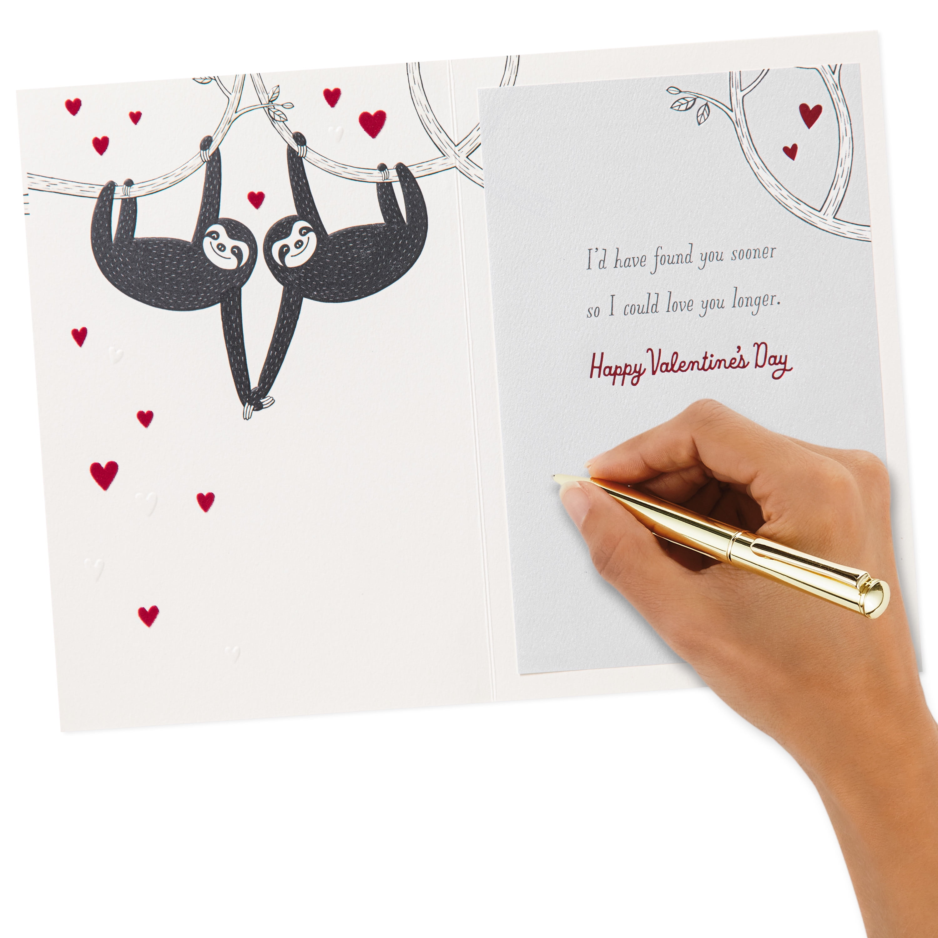 Hallmark Romantic Valentine's Day Greeting Card (Love You Longer Cute Sloths)