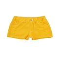 thumbnail image 1 of Baby Girls Casual Denim Shorts Solid Color High Waist Button Ripped Jeans with Side Pockets Purple 2-3 Years, 1 of 5