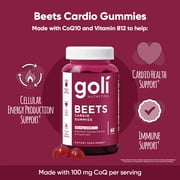 Goli Nutrition Beets Cardio Vegan Vitamin Gummies, 60 Count, With CoQ10 for Heart Health