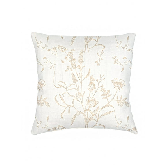 Beige English Garden Linen Euro Pillow 26x26 Down Alternative