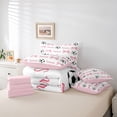 thumbnail image 6 of Erosebridal Soccer Ball Games 7pcs Bedding Comforter Set For Football Boys,Pink Bows Kawaii Bowtie Girls Queen Bedding Sets,Reversible Pink, 6 of 7