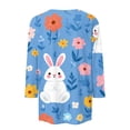 thumbnail image 5 of Easter Shirts for Women 3/4 Length Sleeve Crewneck Tshirts with Bunny Egg Print Casual Loose Fit Tops Tee, 5 of 5