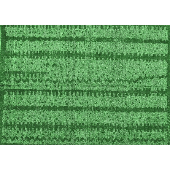Ahgly Company Indoor Rectangle Oriental Emerald Green Modern Area Rugs, 2' x 3'