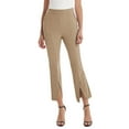 thumbnail image 1 of Lucakuins - Pantalones largos casuales para mujer, cintura alta, color sólido, pierna acampanada, pantalones divididos con bolsillos Lucakuins moda, 1 of 6