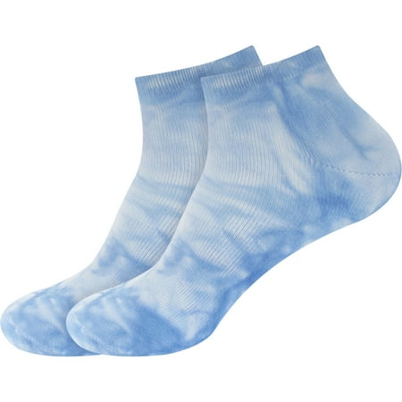 

BambooMN Women s Bamboo Athletic Tie Dye Ankle Socks - Blue - 2 pairs