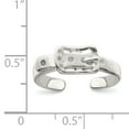 thumbnail image 2 of 925 Sterling Silver Vintage Buckle Adjustable Toe Ring Open Midi, 2 of 6