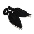thumbnail image 5 of Unique Bargains 1 Pc Elegant Double-layer ribbon pearl Scrunchies Hair Elastic Band black, 5 of 5