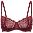 thumbnail image 1 of Sostén DOBREVA Push Up con Aros y Encaje Rojo Oscuro Talla 42D, 1 of 7
