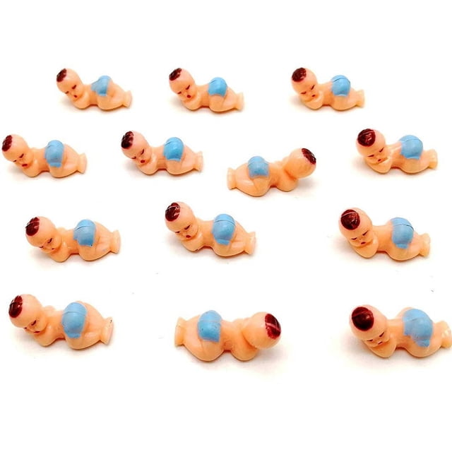 Figuritas Mini Bebés de Plástico Tayarana 19mm Azul 120 piezas