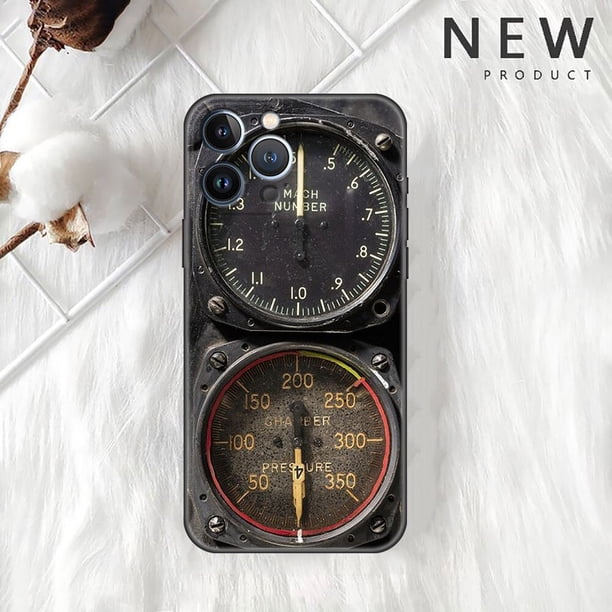Funda para teléfono Apple iPhone 11, 13, 12, 14 Pro, 7 Plus, XR, X, XS, Max, 6, 6S, SE, avión, helicóptero, instrumento de cabina Fivean unisex