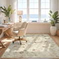 thumbnail image 3 of Design&I 4'x6' Washable Area Rug Flatweave Daily Traffic Ready Boho Abstract Vintage Geometric Mosaic Solid Minimalist Beige Flowing Dynamic for Dorm Room, Living Apartment, 3 of 7